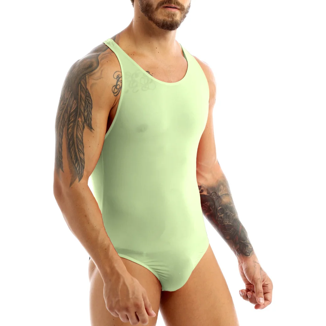 

Low Price Mens Stretchy Thong Leotard Bodysuit Mankini