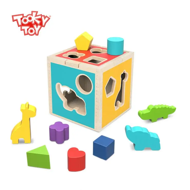 

2023 New kids wooden toys Animal Shape Sorter games cube educational toys for children