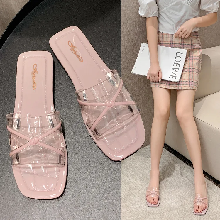 

2020 new design summer soft pompom flip flops outdoor beach flip flop slippers