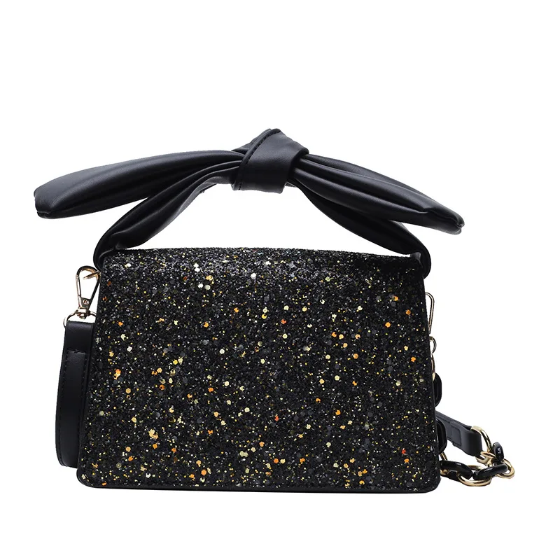 

2021 Hot Sale Shiny PU Leather women party crossbody bag fashion glitter sequined women shoulder purse bags