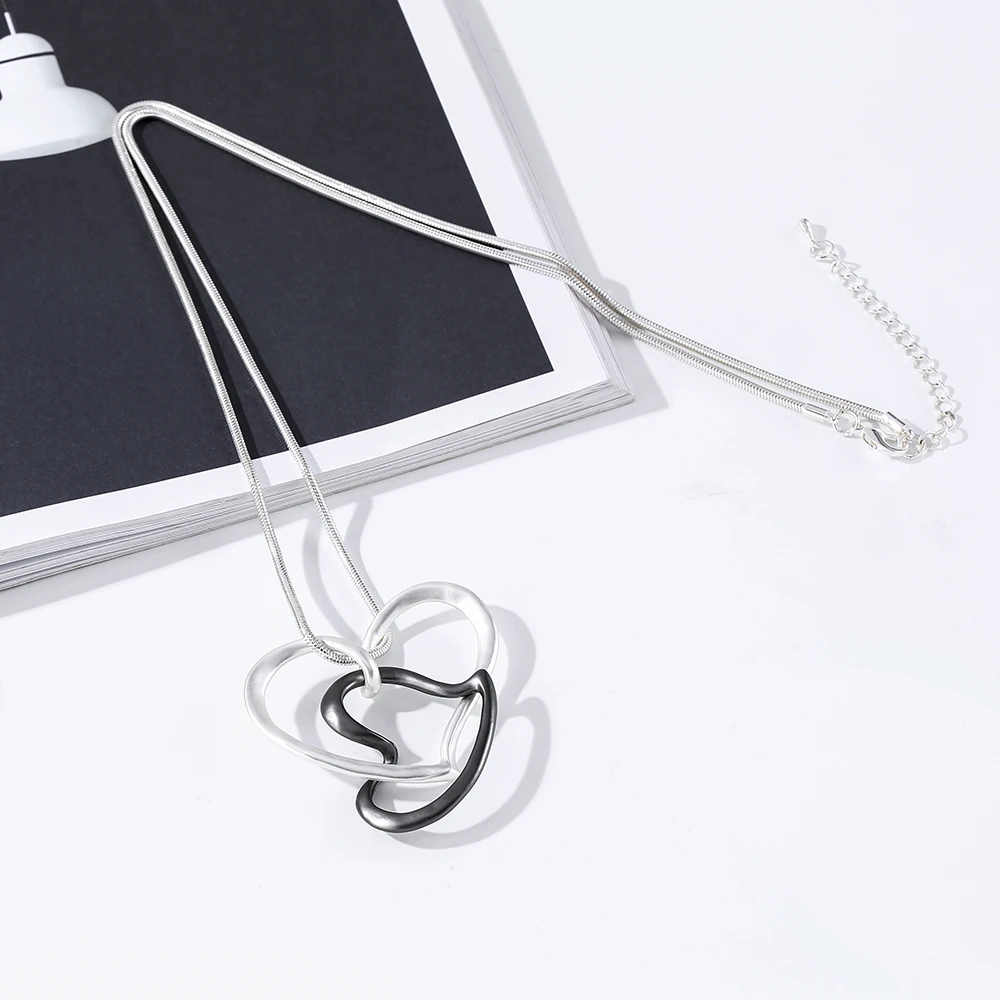 

Amazon Fashion Fashion Heart Necklace Wholesale Mother's Day Gift Necklace Double jewelry necklace