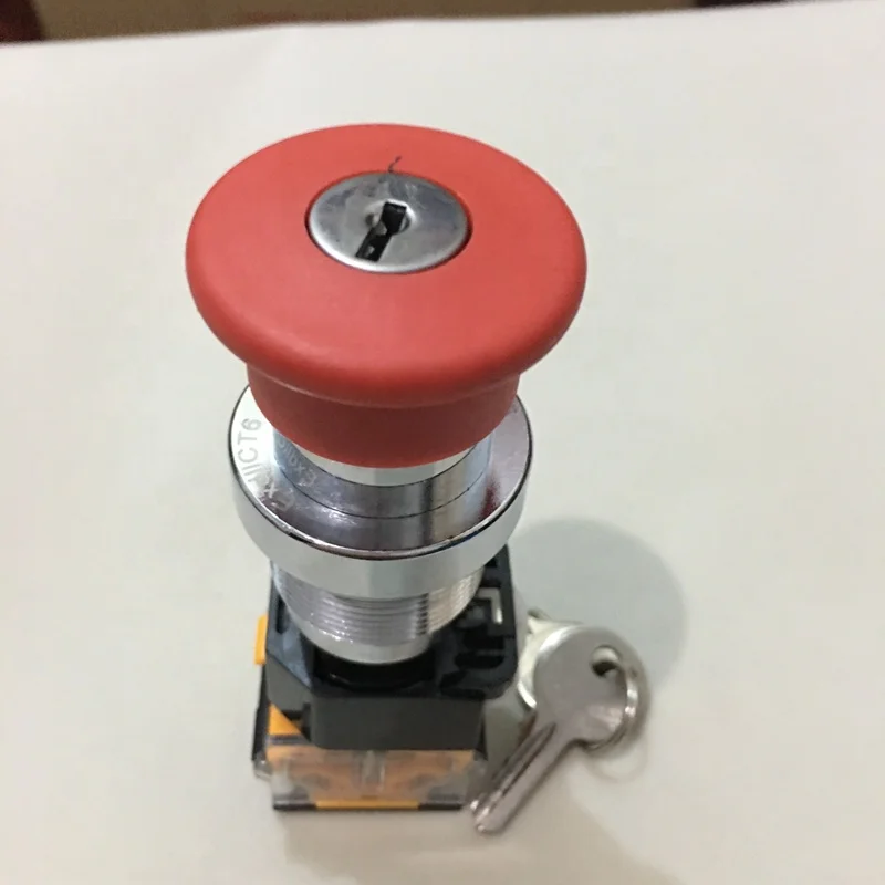 Explosion-proof emergency stop button with key Mushroom Head Lock Emergency Switch Old money