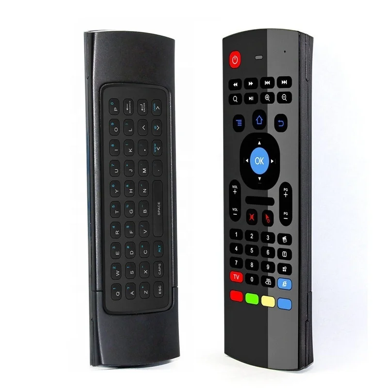 

MX3 Without Backlit Air Mouse T3 smart remote Control 2.4G mini keyboard backlit For X96 mini KM9 A95X H96 MAX Android TV Box, Black