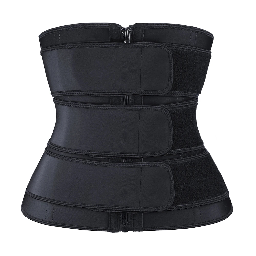 

ATBUTY Adjustable Women Latex Zip Waist Trainer Belt Slimming, Black