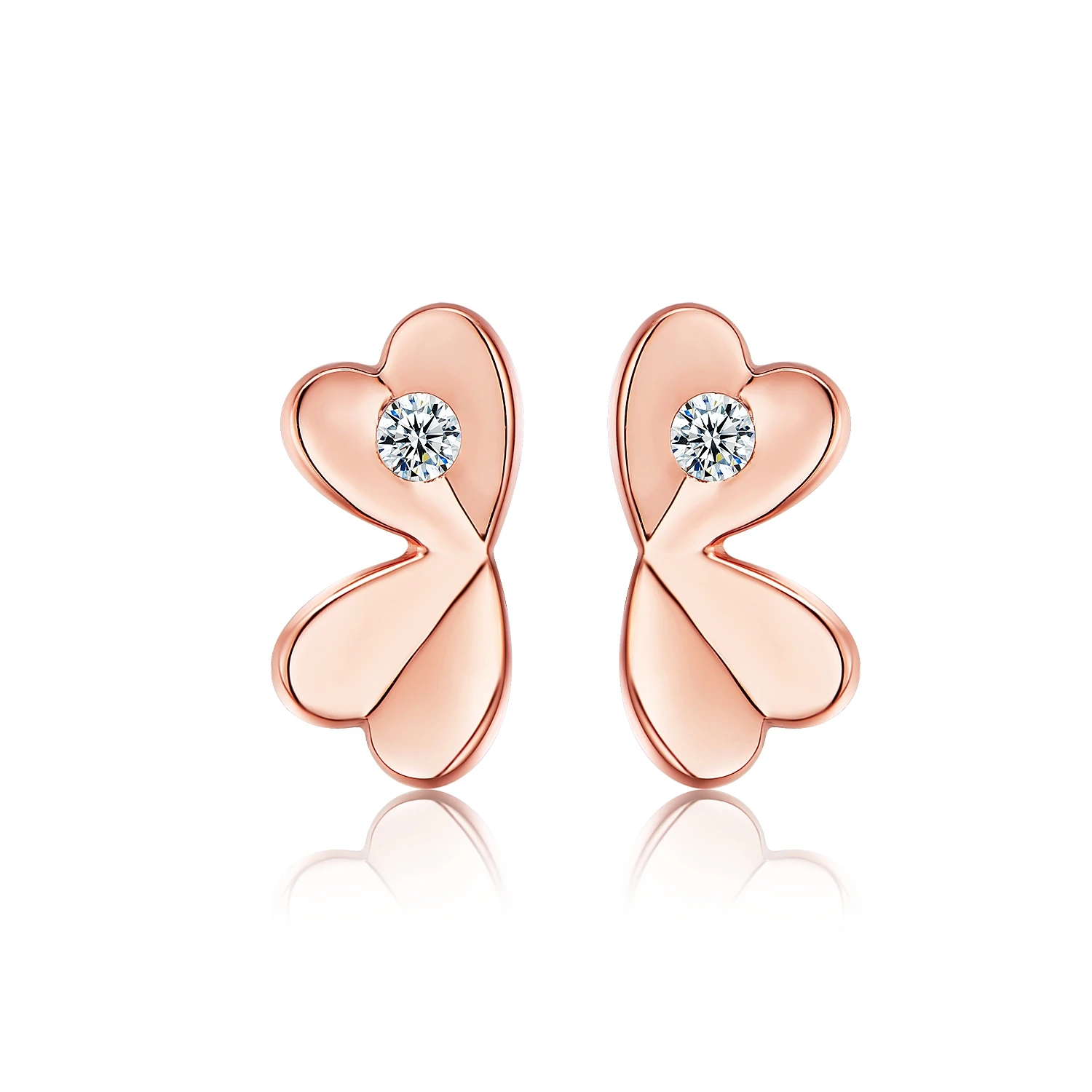 

New Joacii 925 Sterling Silver Zircon Double Sided Heart Layer Shaped Pendant Earrings With Joyeria, Rose/yellow/white gold
