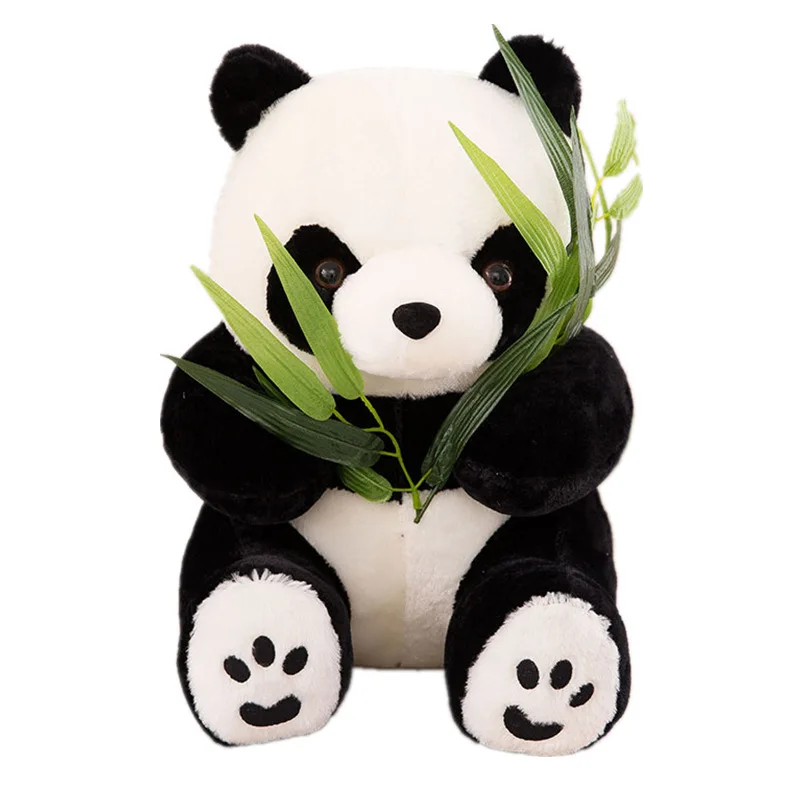 

Cartoon Panda throw pillow black and white stuffed plush pillow doll Baby toys bamboo panda ornament soft panda Plush Animal Toy
