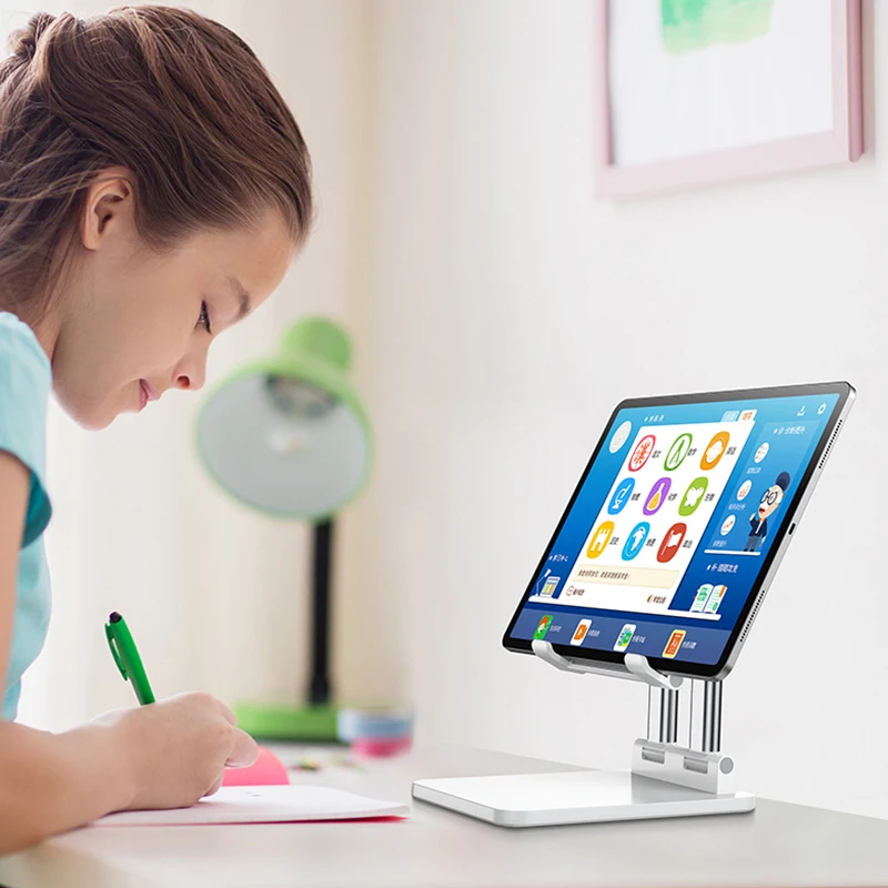 

Topjoy Custom Accept Anti-Slip Desktop Adjustable Tablet PC Mobile Phone Holder Foldable Aluminium Alloy Tablet Stand
