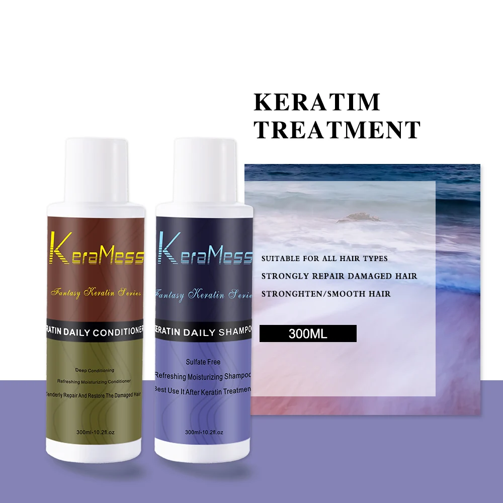 

KeraMess Unisex Sulfate-Free Keratin Shampoo for Daily Refreshing Moisturizing and Hair Repair after Keratin Treatment