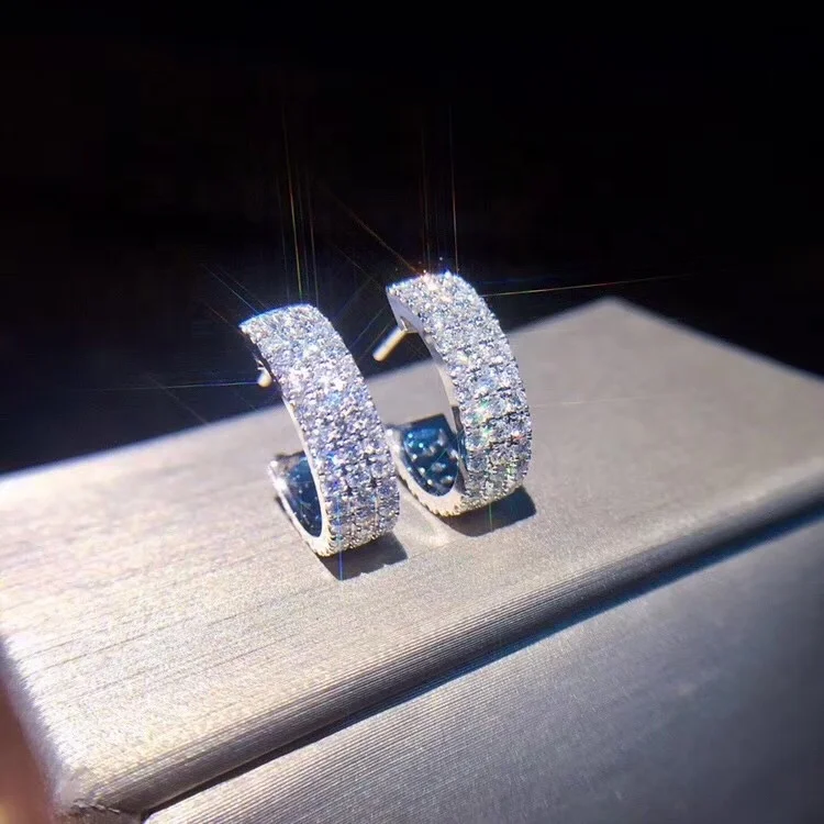 

Charm Filled Stud Earrings For Women Wedding Party Ring Jewelry Birthday Gifts
