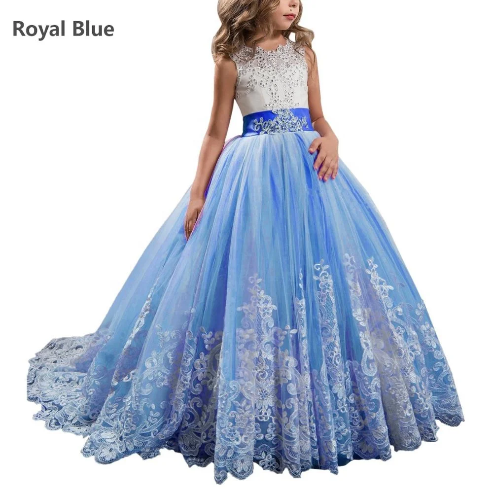 

wedding dress for flower girls royal blue, Different colors for choose