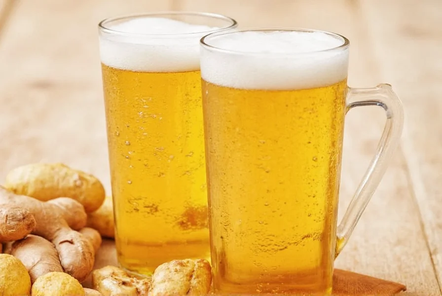 Homemade ginger ale preparation with fresh ingredients