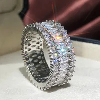 

High Quality Full Shinning Pear Cut Shape Cubic Zirconia Mirco Pave Big Engagement Party Ring Jewelry For Women