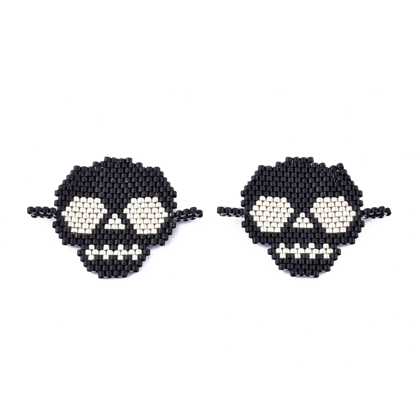

Pandahall Skull Black Japanese Seed Beads Links Connectors