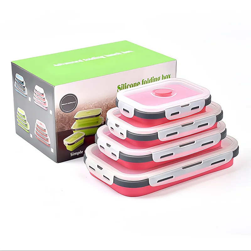 

Manufacturer Supplier Collapsible Silicone Lunch Boxes Microwave Silicone Food Storage Container