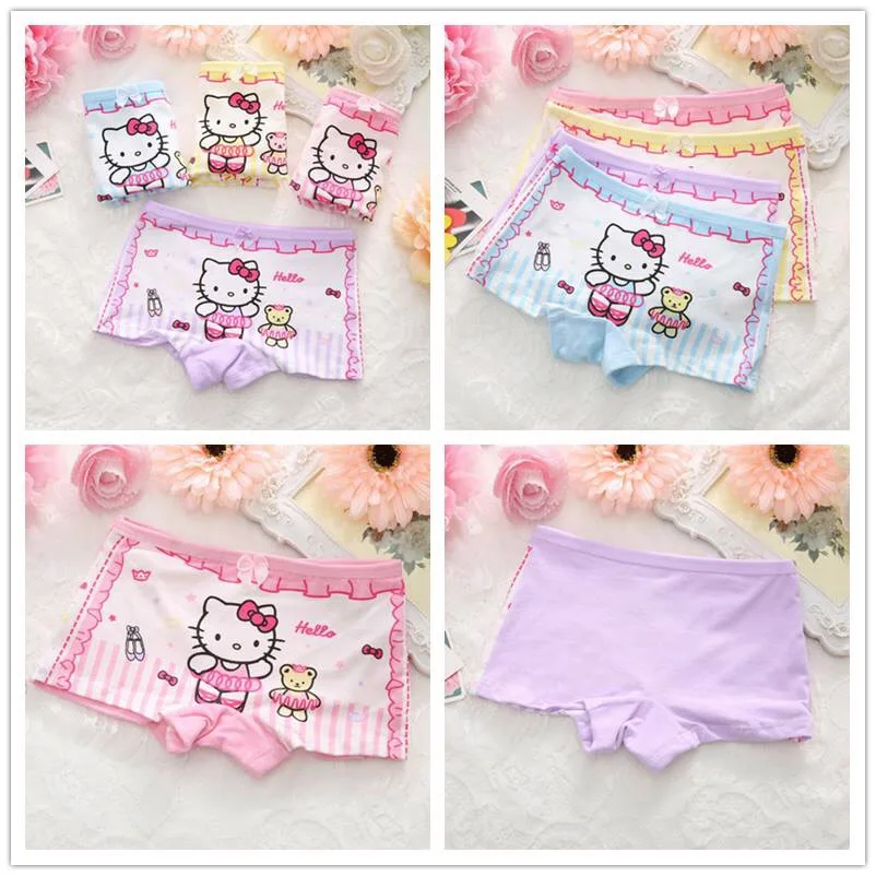 
Hight Quality Stock 1-9 Years Sweet Cartoon Printing Girl Children Kids Underwear Boxers 