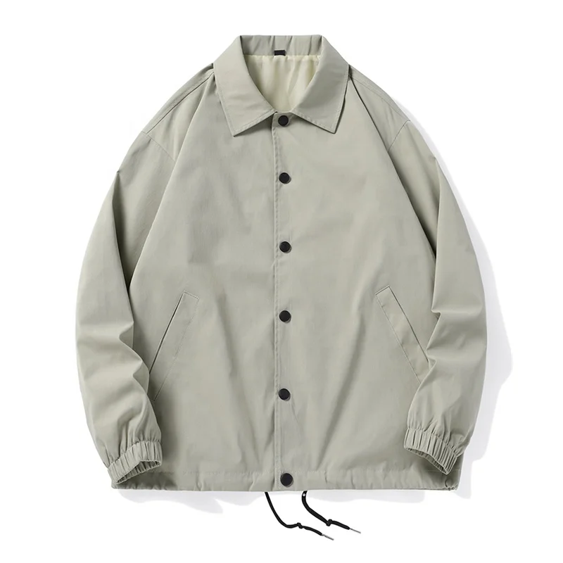 

Hot Sale Men's Coaches Jacket Blank Custom Logo Plus Size Men's Coaches Jacket Plain Black Windbreaker Coaches Jacket