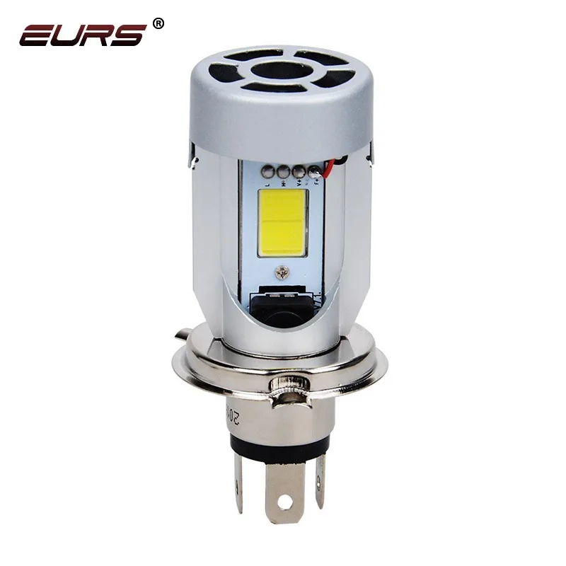 

EURS three jaw H4 COB 20W led light head lamp motor cycle light 2800lm Motorcycle led headlamp with fan