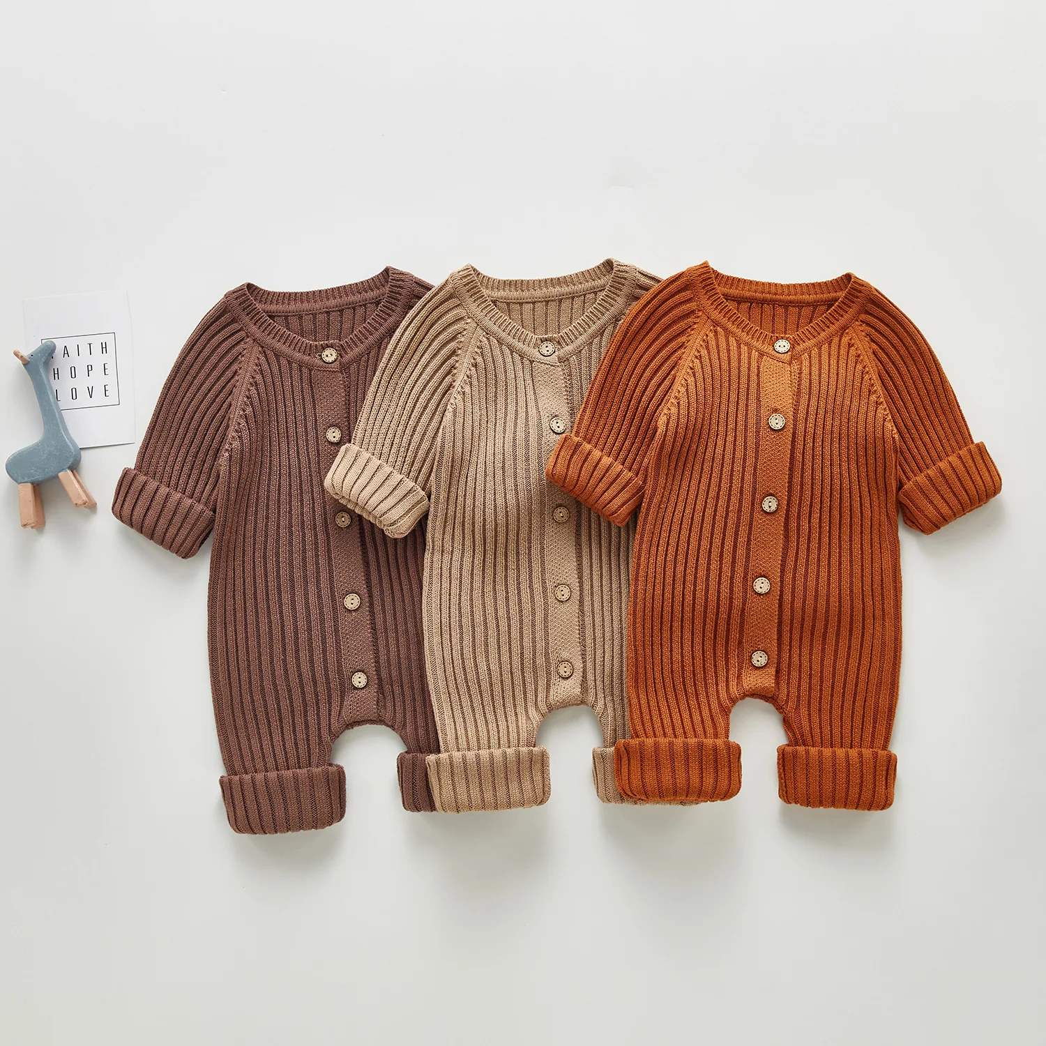 

Wholesale spring unisex baby sewater romper baby knit onesis 2021