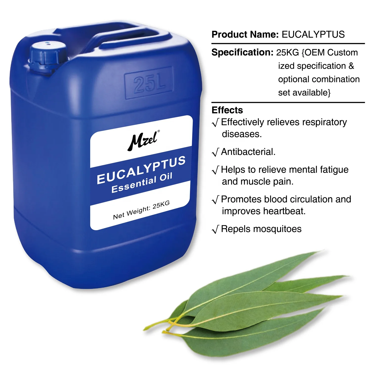 

Mzel Wholesale 100% Pure Natural Eucalyptus Essential Oil Bulk Suppliers