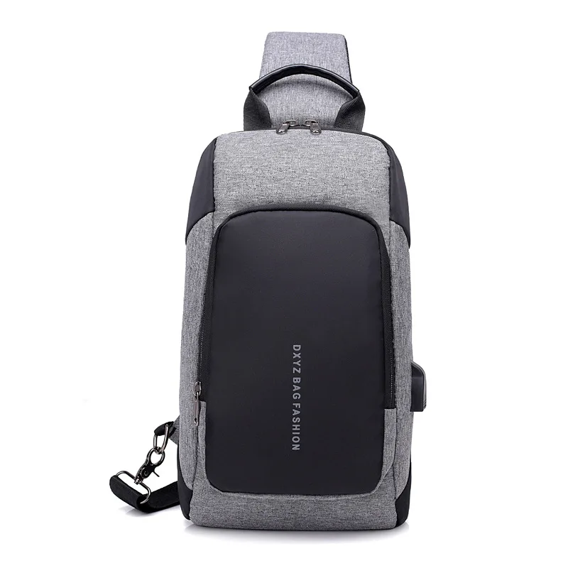 

Premium OEM Twinkle Man One Shoulder Chest Bag Men USB Rechargeable Backpack With Custom Logo