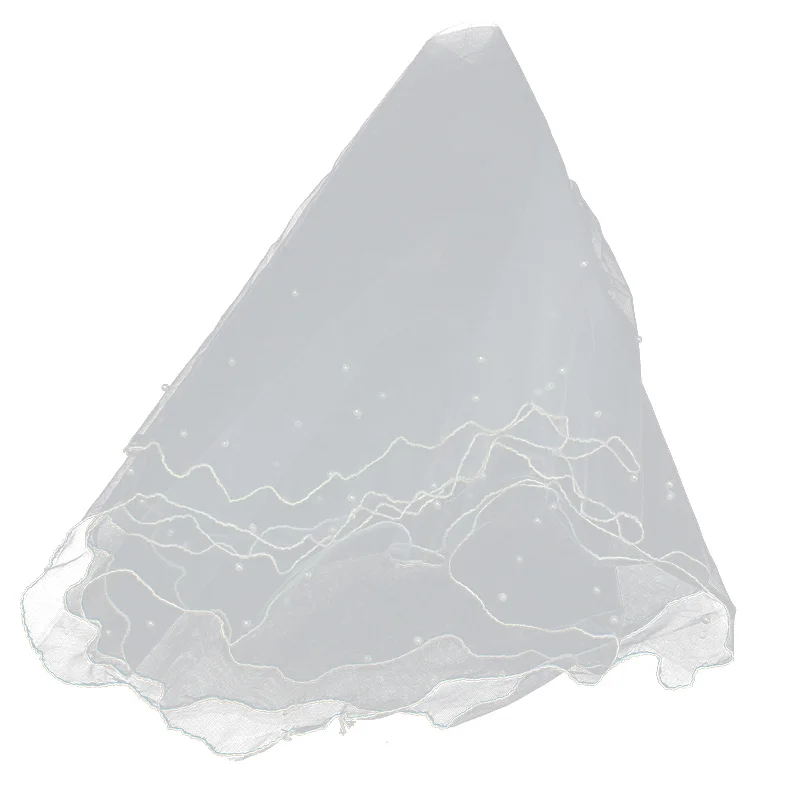 

PESENAR Hen Party Supplies Pearl Wedding Dress Veils Wedding Veils Bridal Tulle Chapel Wedding Veil Lace, White