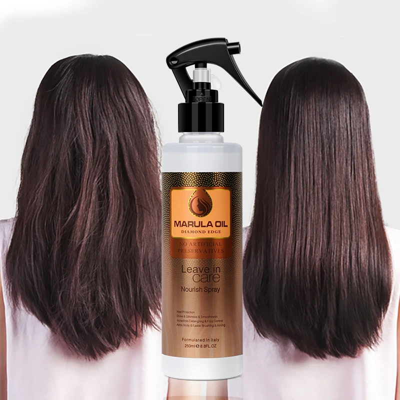 

Marula Oil Silicone-Free Vegan Professional Salon Heat Protection Treatment Color safe Shiny and Smooth 250ml