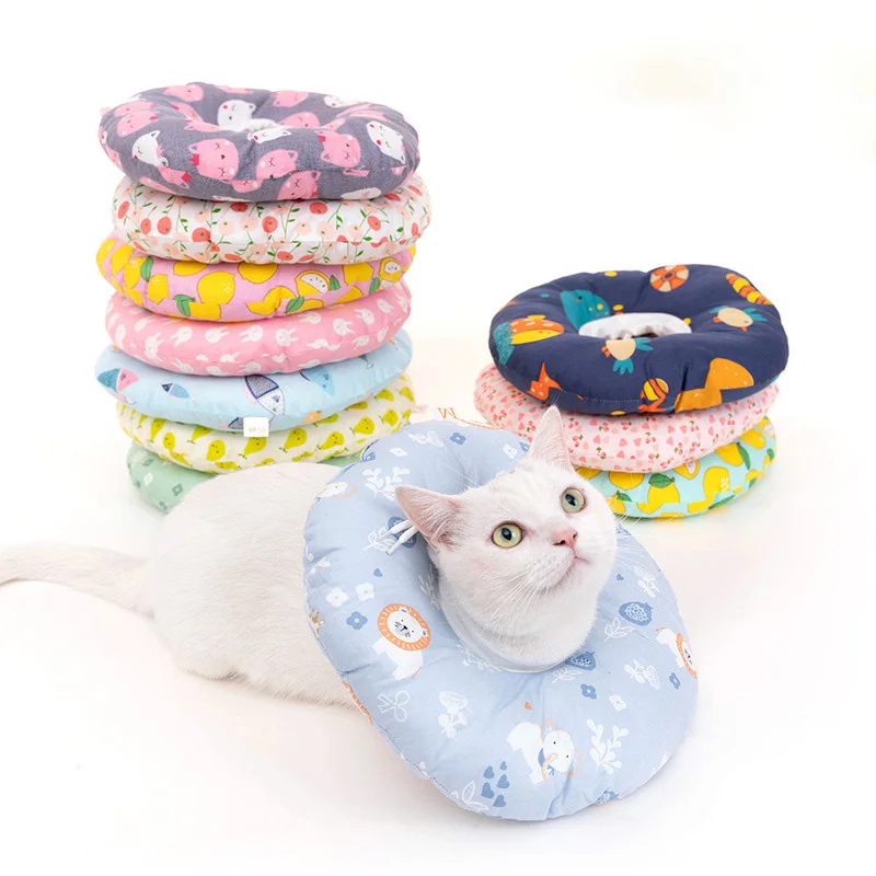 

2022 100% cotton PP fashion cute dropshipping wholesale bulk custom adjustable Print dog cat pet elizabethan collar for dog