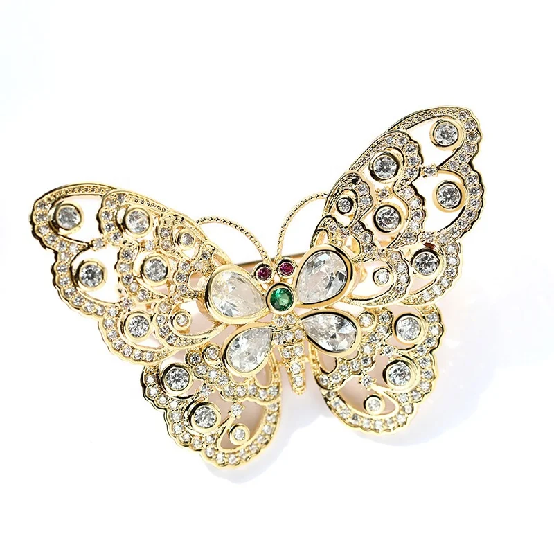

XILIANGFEIZI Custom Fashion Luxury Copper Zircon Pearl Insect Brooch Moth Brooch Butterfly Brooches