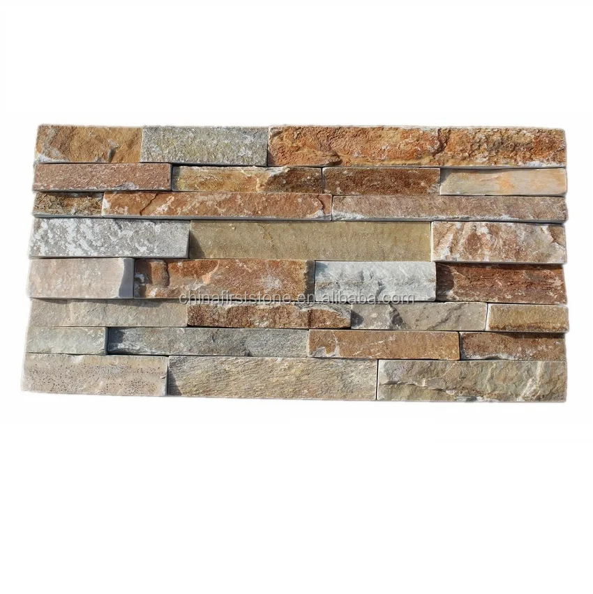 Green Quartzite Natural Stone Veneer Panel Wall Cladding, Culture Stone of Outer Wall
