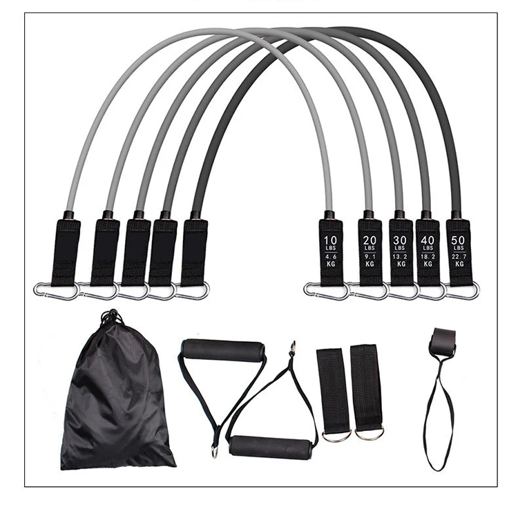 

11 piece resistance band set super heavy resistance bands latex rubber exercise bands resistance with handles