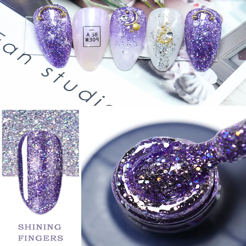 

New Arrivel Nail Polish Gel Flash Diamond Micro Drill Nail Glue Diamond Crusher, 6 colors