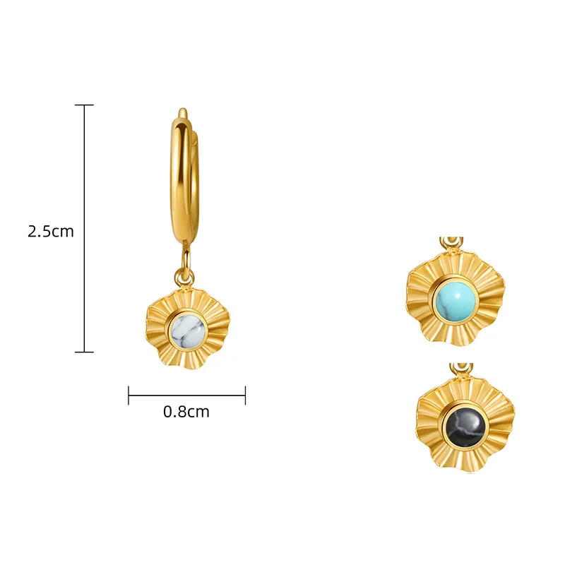 

2022 Earrings Women Trendy Bohemian Style Design Gold Plated Stainless Steel Sunflower Drop Earring