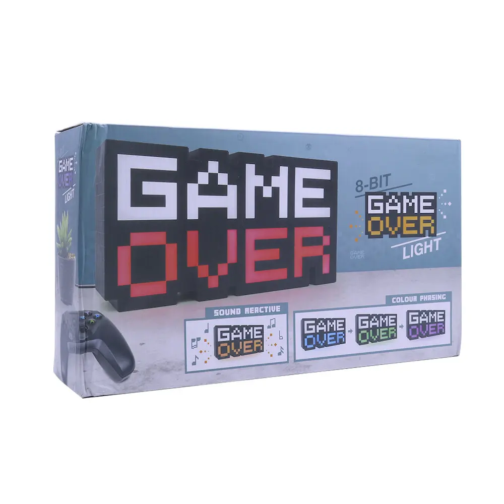 High Quality Multicolor Game Accessories Gameover Light game room decorate LED light Support Battery And Usb Powered