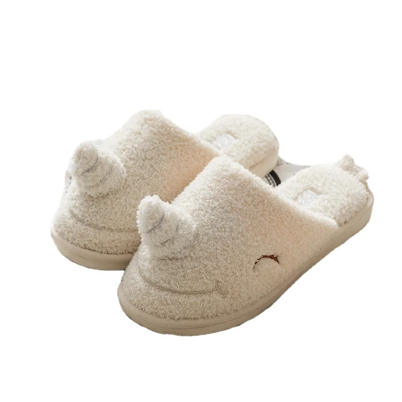 

Fluffy Plush Slipper Bear Embroidery Teddy Bear Slipper With Coral Fleece Lining Teddy Bear Blankets Animal Slippers Adult