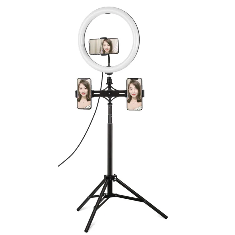 

PULUZ 11.8 inch 30cm Photography Dimmable Dual Phone Bracket Selfie Ring Light and Phone Holder