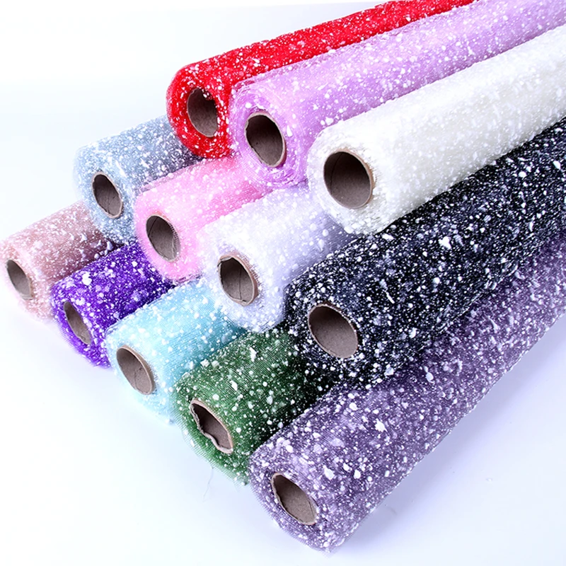 

Colorful Snow Gauze Flower 51cm*3.6m Polyester Mesh Foam Deco Poly Mesh Korean Bouquet Wrapping