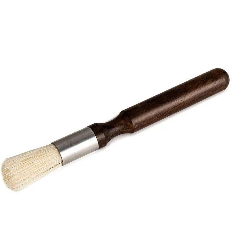 

Monza Wood handle Coffee brush natural brista Clean Brush, Black and red