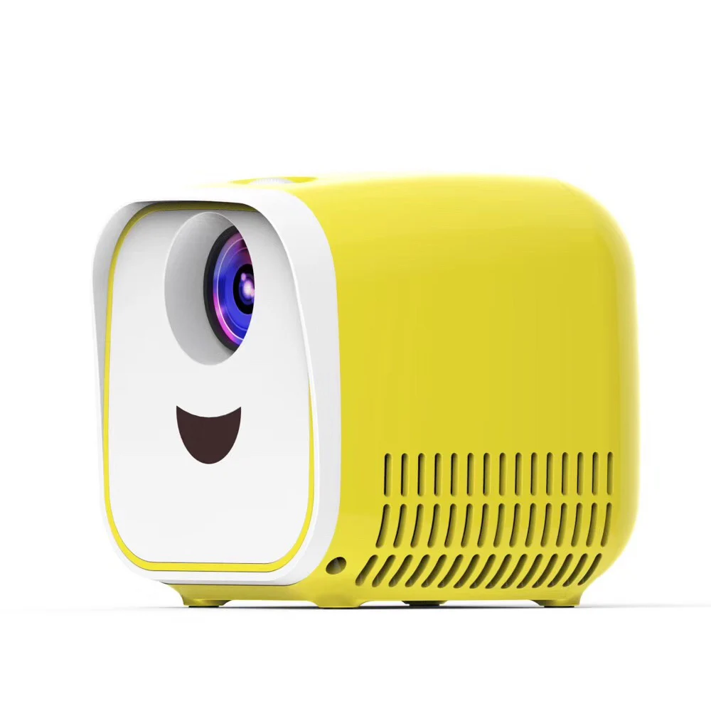 

L1 kids toy LCD Mini Projector 320x240P Support Full HD 1080P 30000H 100inch Portable Home Entertainment Projector USB+HDMI+TF, Yellow&white / black&white