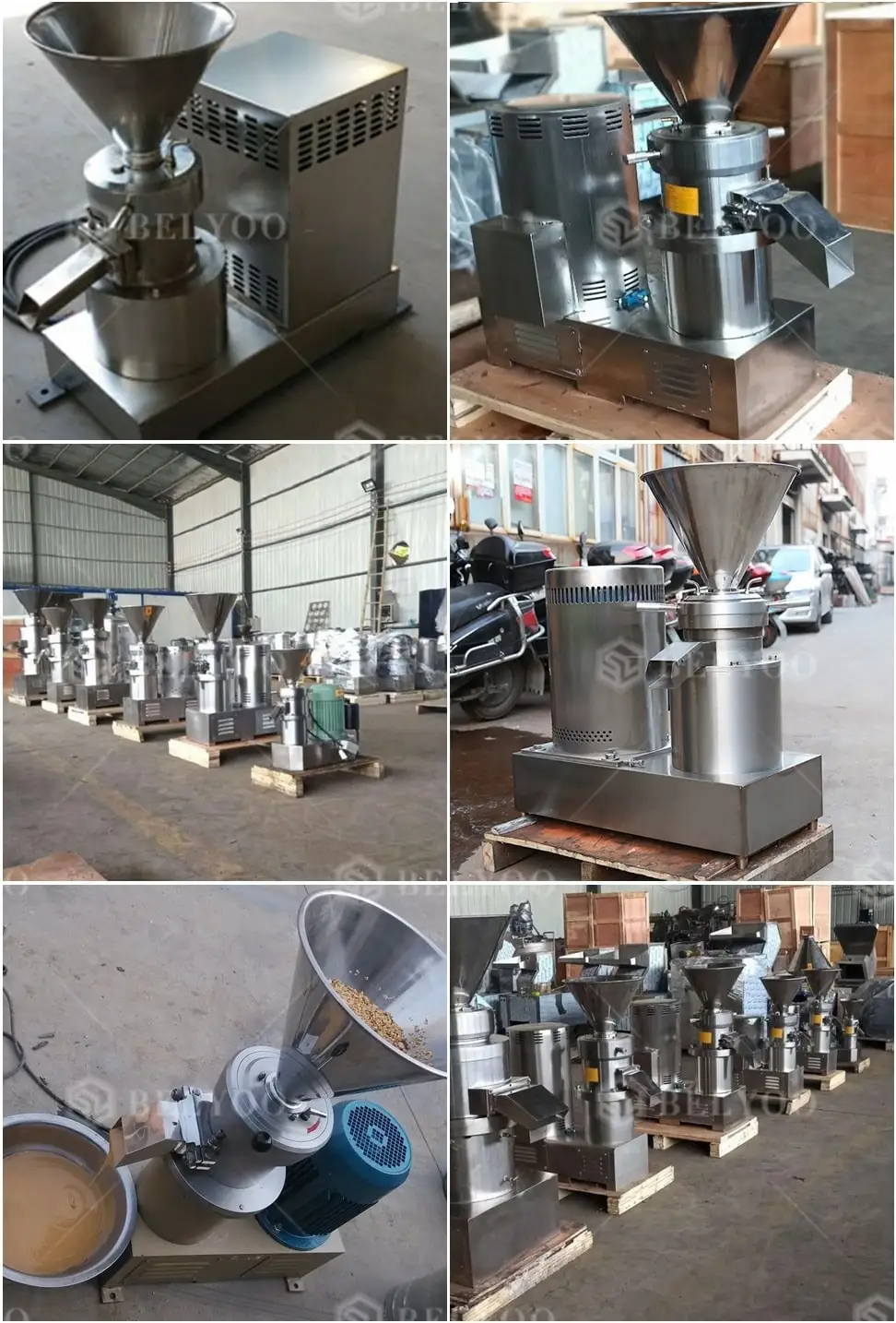 Stainless steel industrial colloid mill peanut butter ginger garlic pistachio paste chili tahini tomato sauce making machine