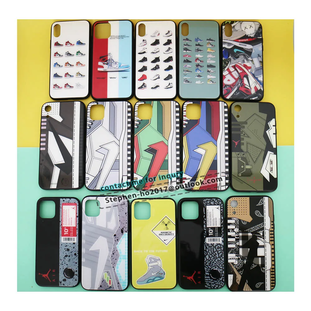 

glass phone cases used for iphone 11 12 Pro Max 7 8 PLus xs XR SE all available 2021 Aj sneaker gift cool nice quality case cove