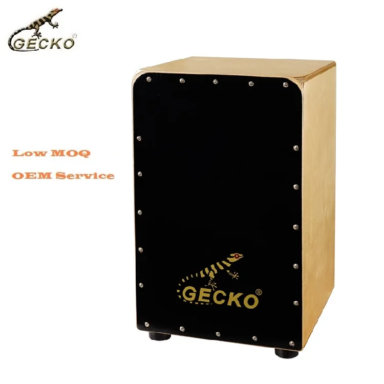 

Gecko hot sale handmade wooden percussion instrument support OEM cajon drum