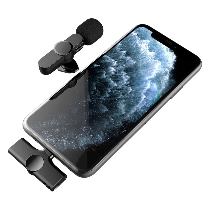 

For iphone 11 7 8 plus x max android Professinal wireless live streaming Audio cordless mini lavalier vlogging lapel microphone