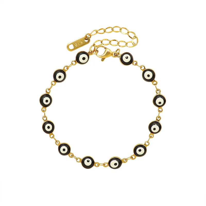 

Eye of the Devil Black Bracelet Titanium Steel 18K Gold Bracelet