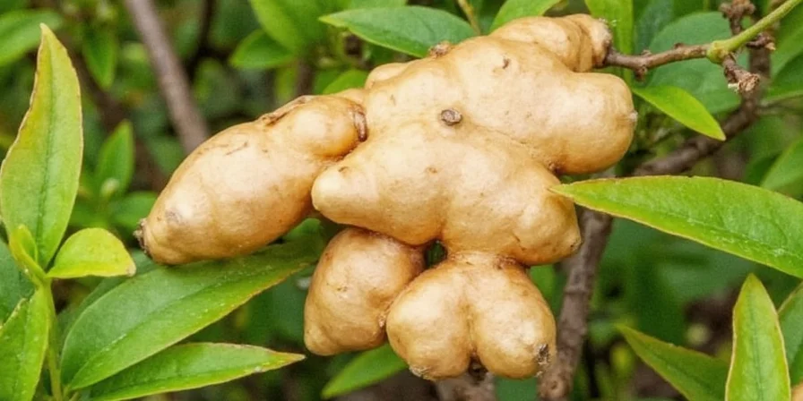 Ginger growing in a terracotta pot on a balcony.