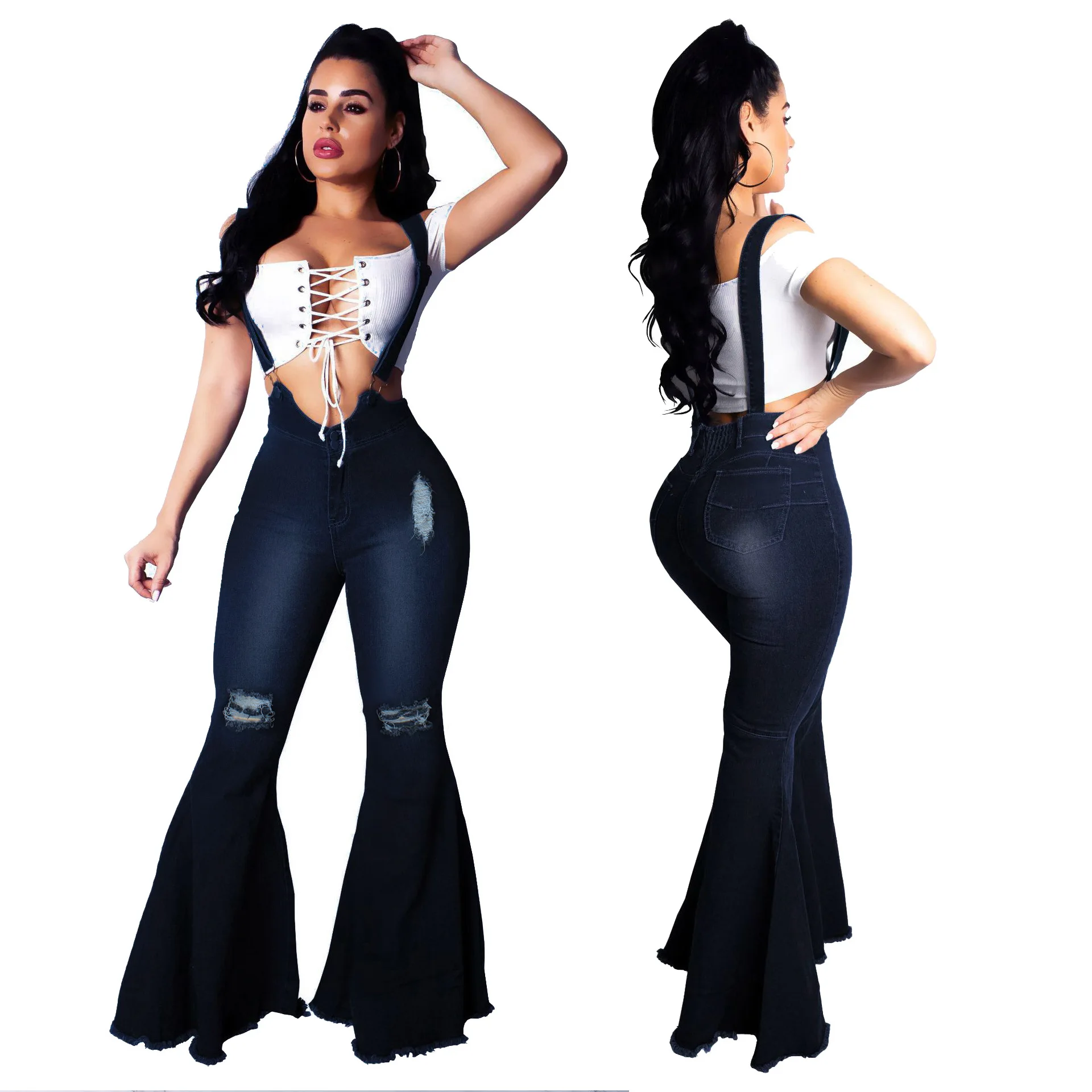 

MT12-2117 hot solid sleeveless bodycon summer jumpsuits ladies clothes women Suspender jeans 2020 fashion