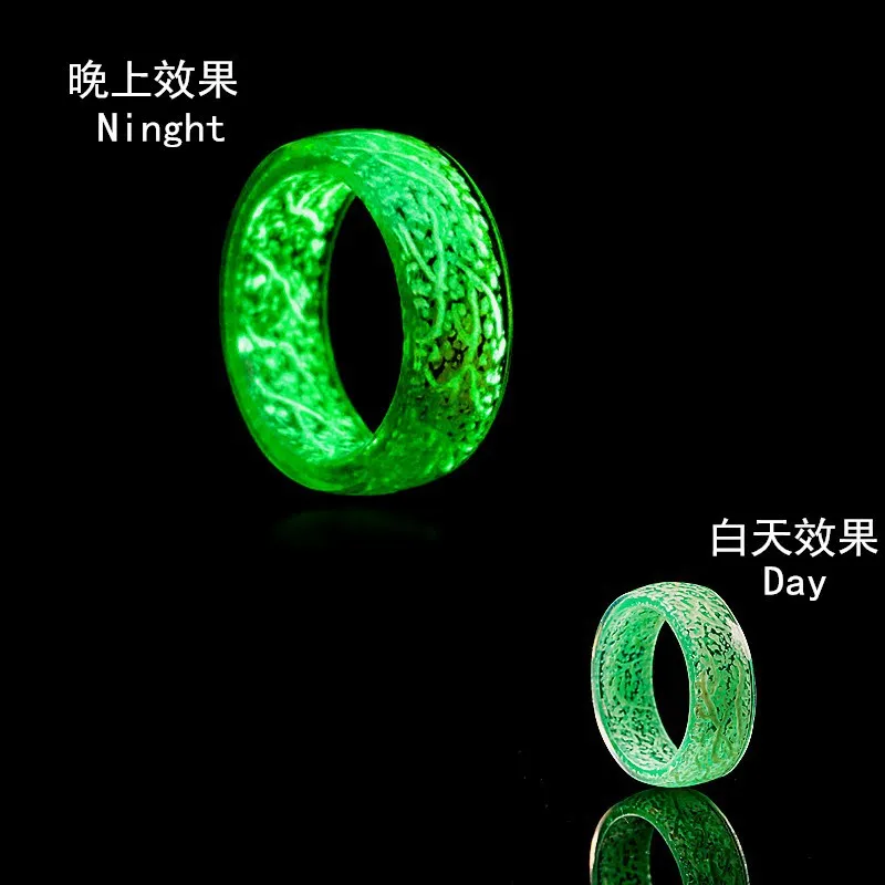 

Fashionable Colorful Luminous Resin Ring Thermochromic Glowing In The Dark Rings For Women Men Jewelry, 20 and more colors