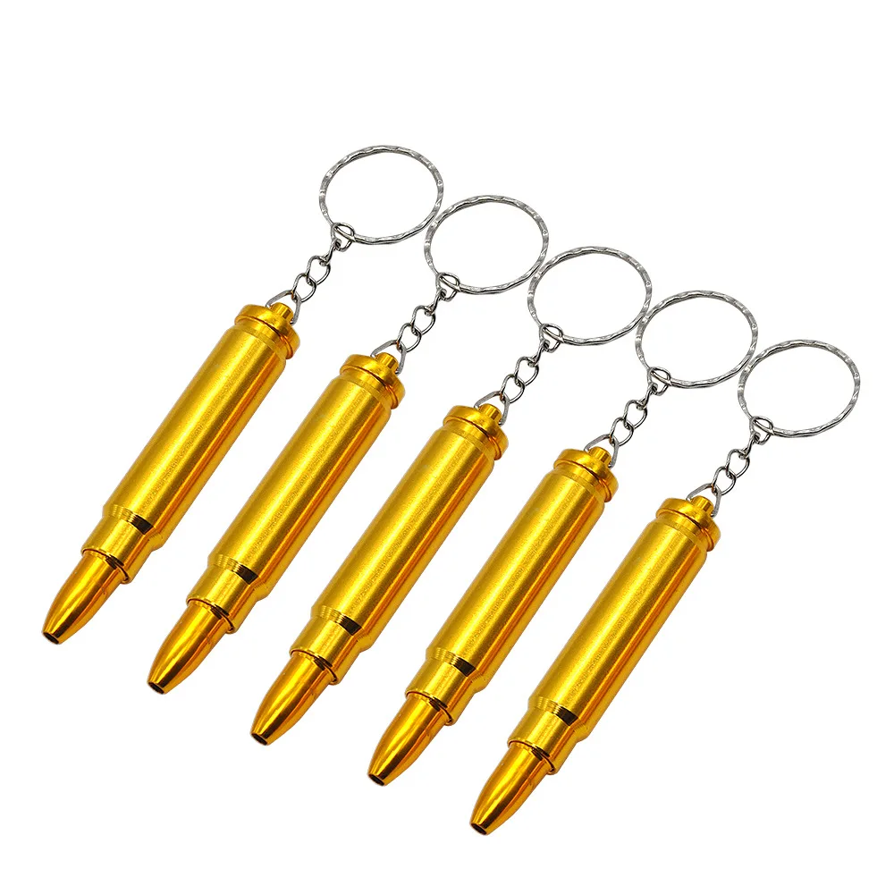 

Metal New Bullet cigarette holder Smoking Pipe Keychains With keychain Smoking Accessories, As picture