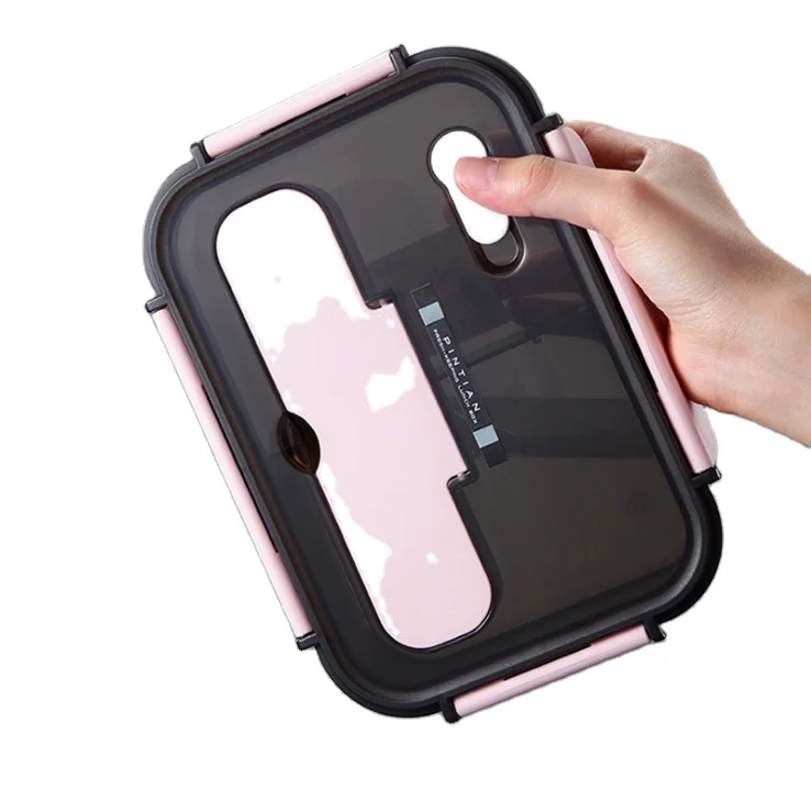 

Portable Sealed Refrigerator Fresh-keeping Box Office Worker Lunch Box Plastic Lunch Box, Pink