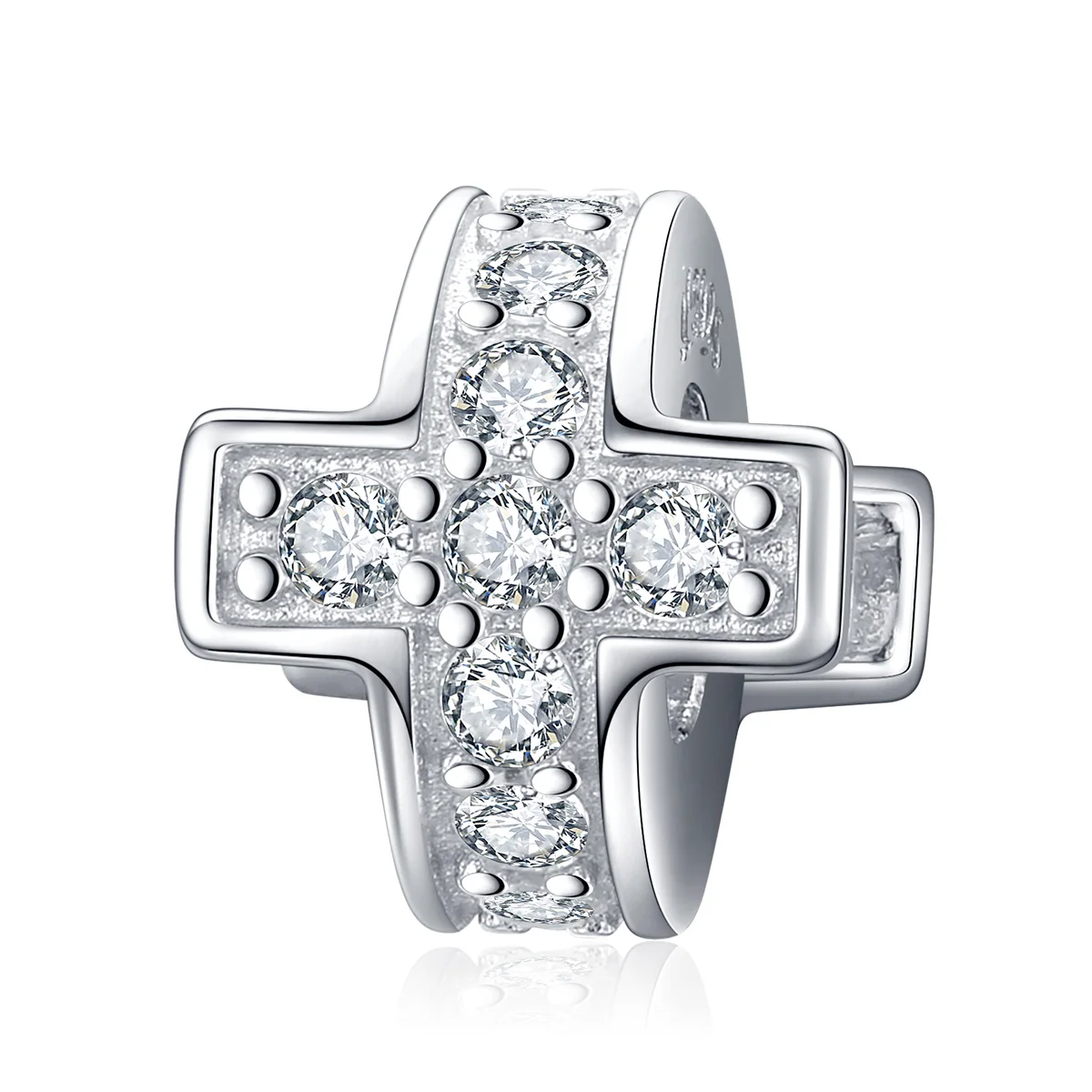 

Dazzling Cross Metal Beads with Stopper Charm for Women Sterling Silver Fashion Jewelry Accessories