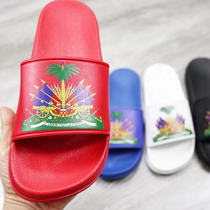 

2021 PVC Flat Custom Logo Slide Sandals OEM Open Toe Men And Kids PCU Sole Sandals Shoes, Customized